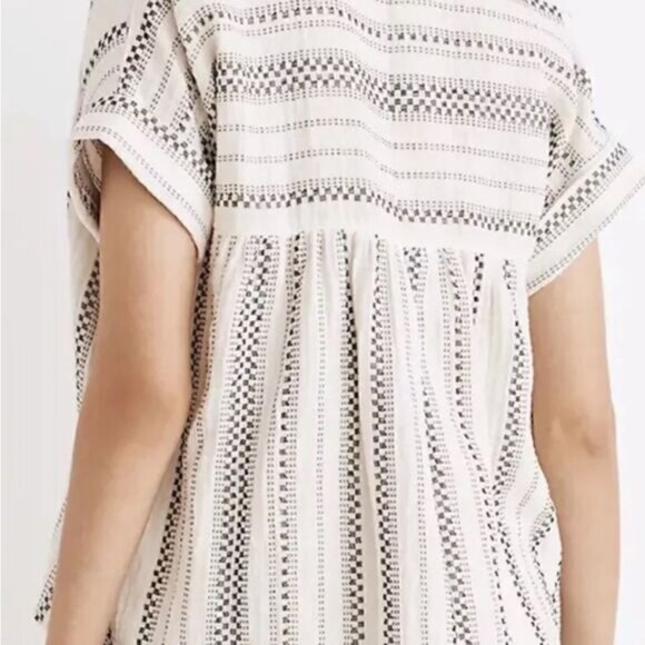 NWOT Madewell Lightspun Lakeline Popover Shirt Jacquard Sz XXS - Picture 4 of 11